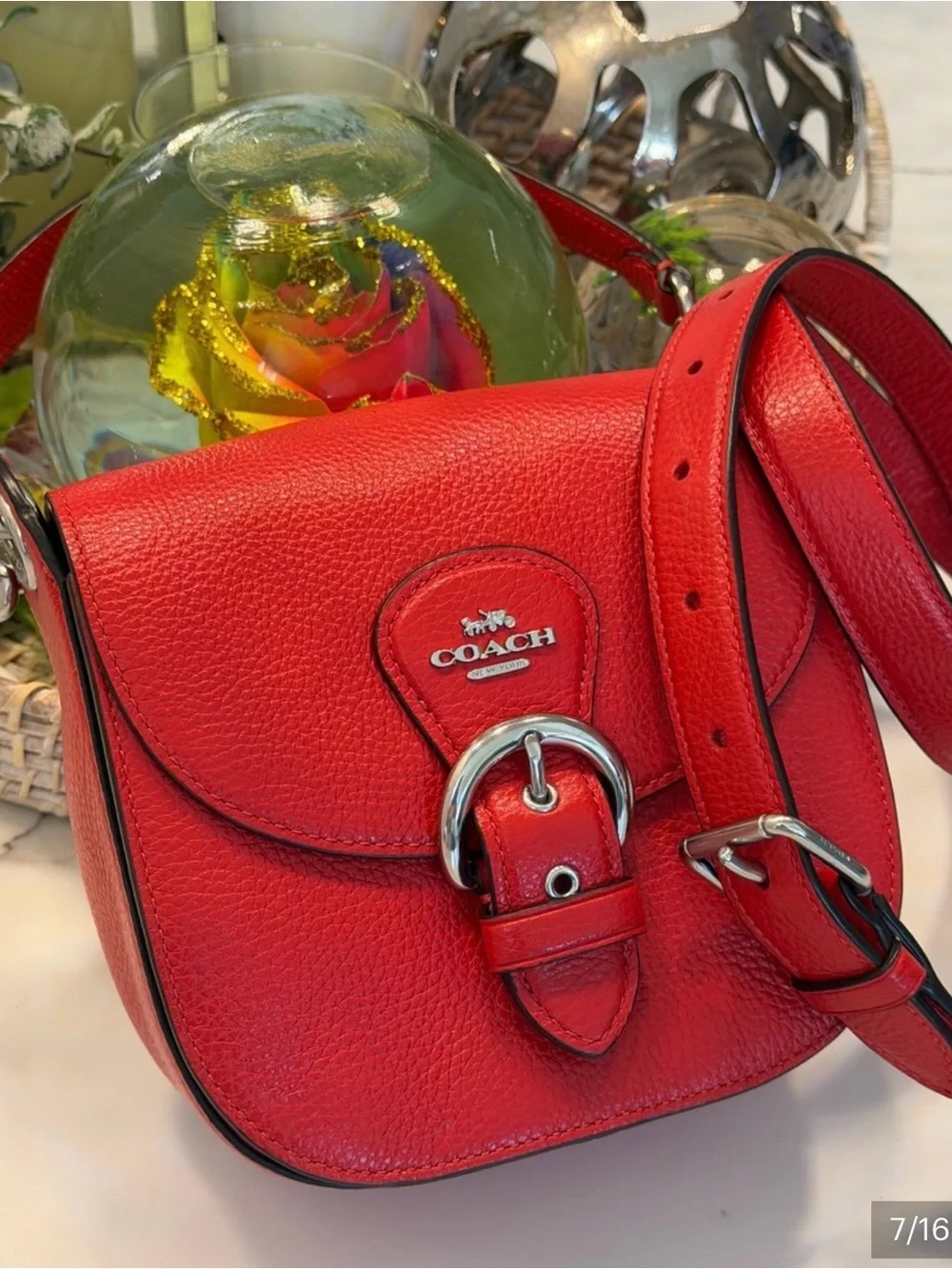 ❤️ Beautiful Red Coach Leather Bag ❤️